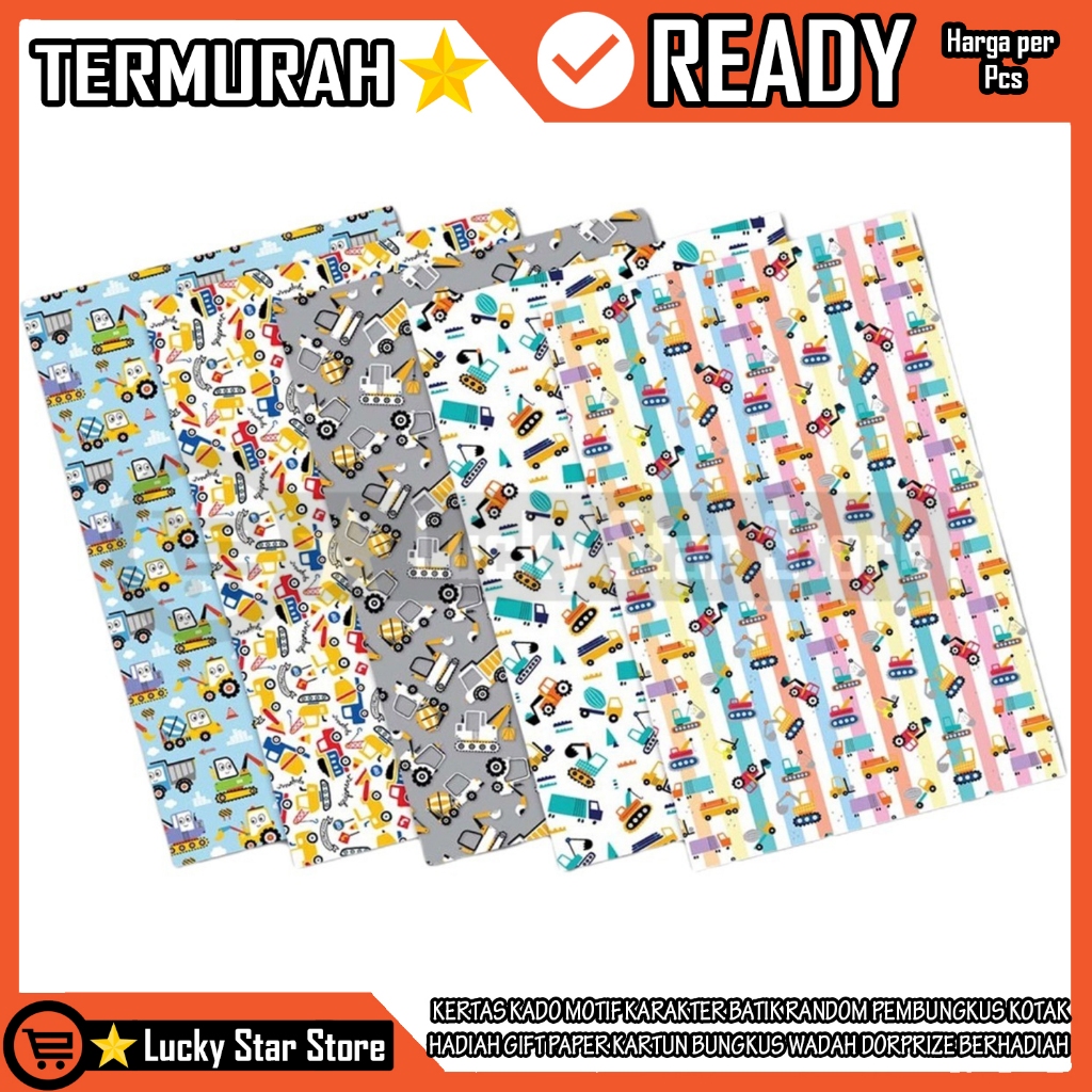 

Kertas Wrapping Paper Lembar Bungkus Kado Motif Karakter Batik Random Pembungkus Kotak Hadiah Gift Papper Kartun Wadah Dorprize Berhadiah Bongkos Kemasan Character Caracter Minimalis Pembungkusan Multifungsi