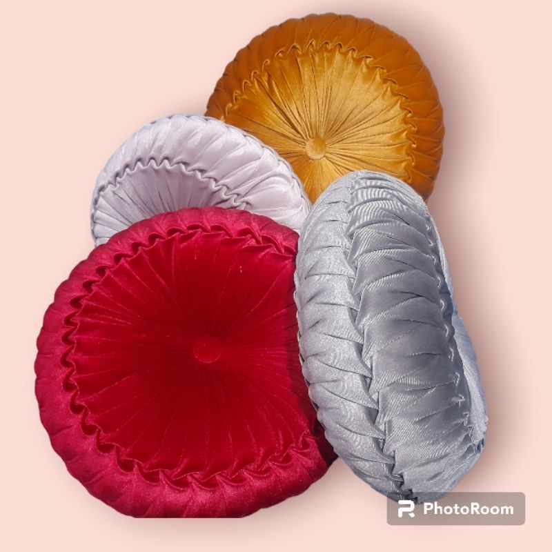 Bantal Sofa Smock Kancing Tutup (D2)/ Bantal Sofa Bulat/ Bantal Sofa/ Bantal Bulat Smock/ Bantal Bul
