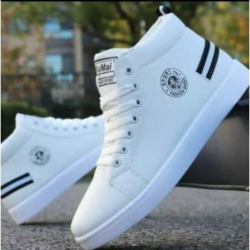 Promo Sepatu Boot Pria Flag Tinggi Sneakers Putih Biru Hitam