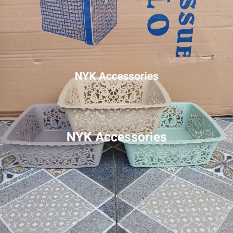 NYK Keranjang persegi Eriko/Keranjang serbaguna/Keranjang plastik/Keranjang kekinian