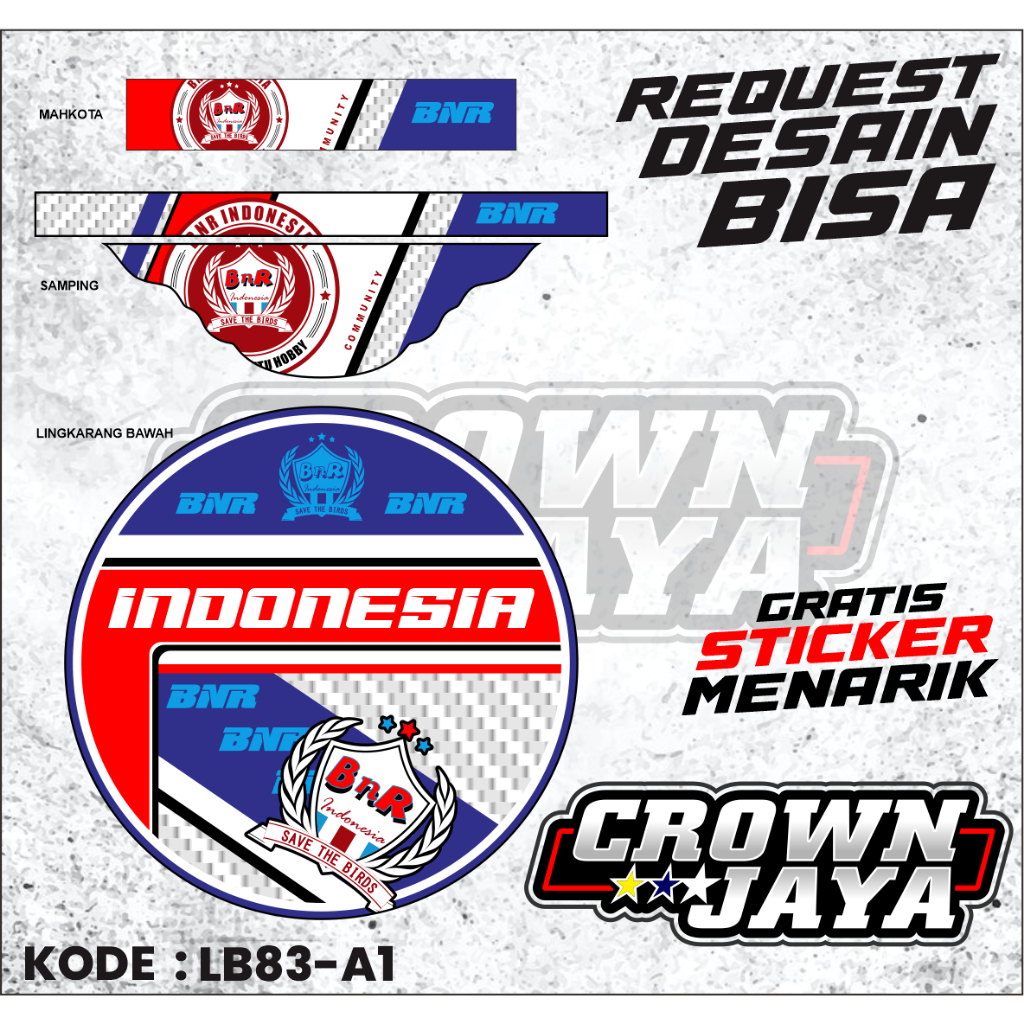 (COD) Decal Stiker Kandang Bulat Lovebird BNR Variasi Hologram Stiker Sangkar Lovebird BNR INDONESIA