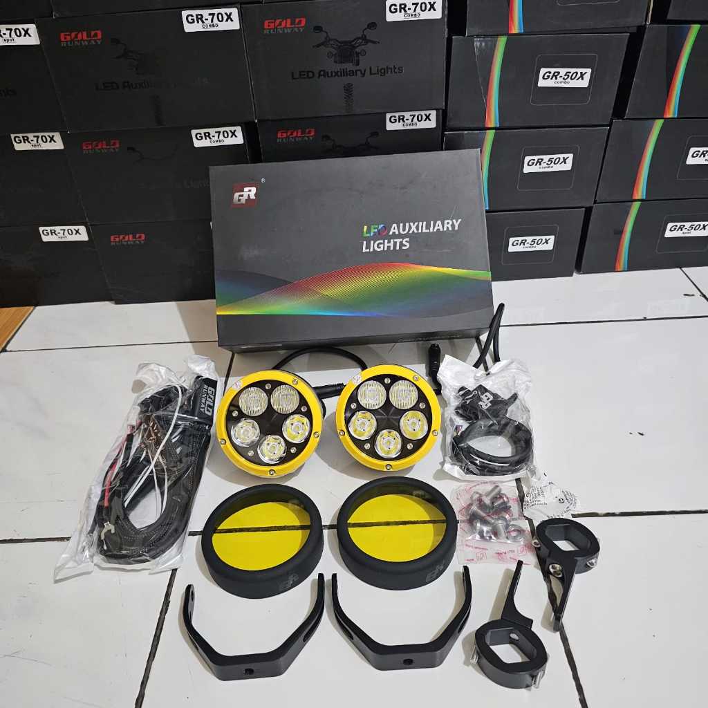 Gold Runway Lampu fog lamp 50watt GR-50x full set Yellow Frame