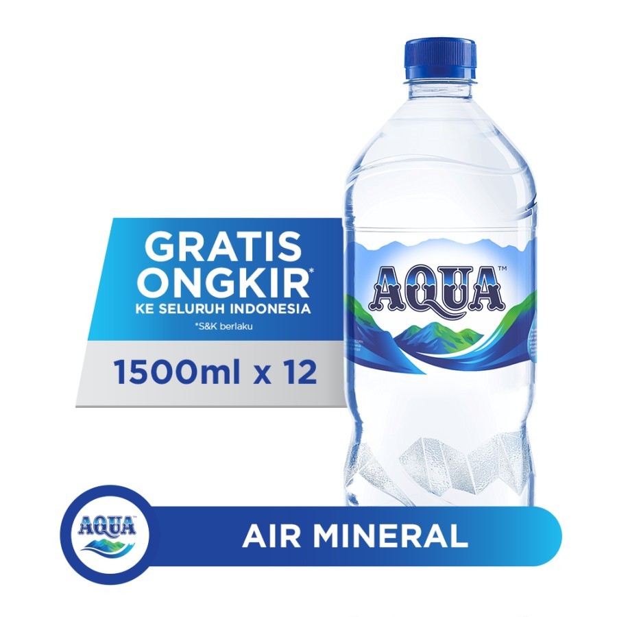 

Aqua minuman air mineral 1500 ml (1 karton isi 12 botol)