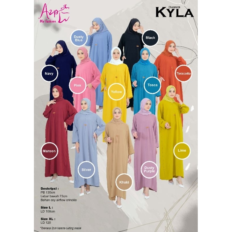 Pre ORDER | DASMIS KYLA AZP | AZP COLLECTION | Daster Gamis | Daster Panjang | Daster Crincle | Gami