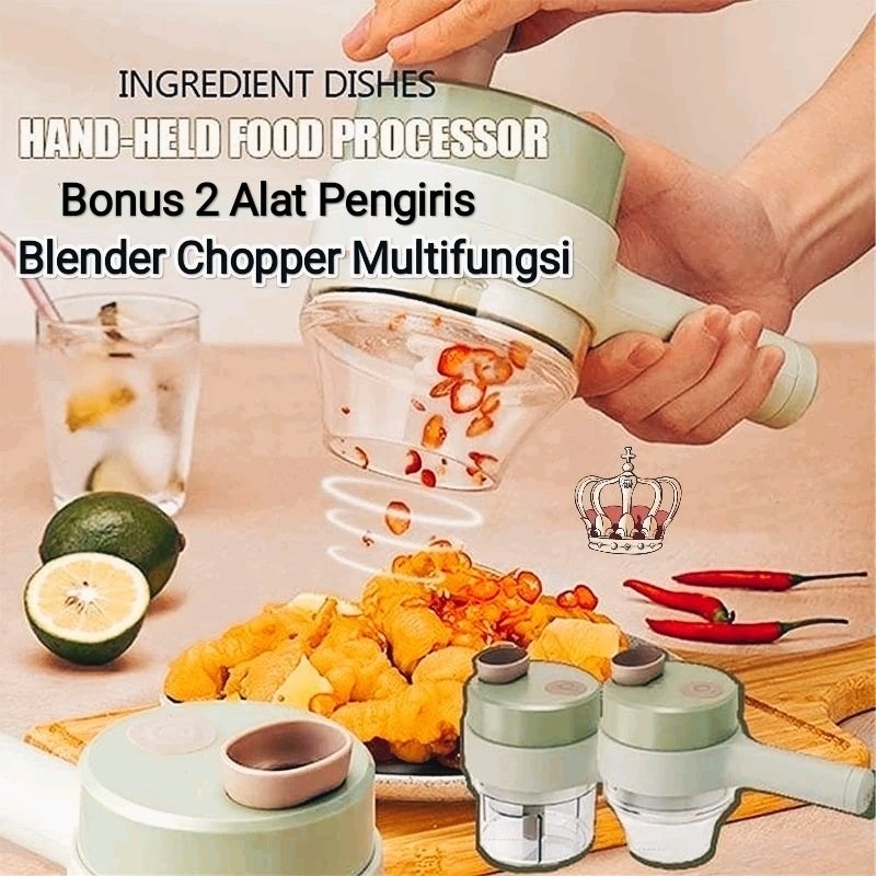 Mini Food Chopper Electric Charging Blender 3IN1 Menggiling Serbaguna 3 Pisau