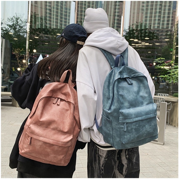 KuRo - Tas Ransel Kulit Korea Unisex / Tas Kuliah / Tas Sekolah / Tas Laptop