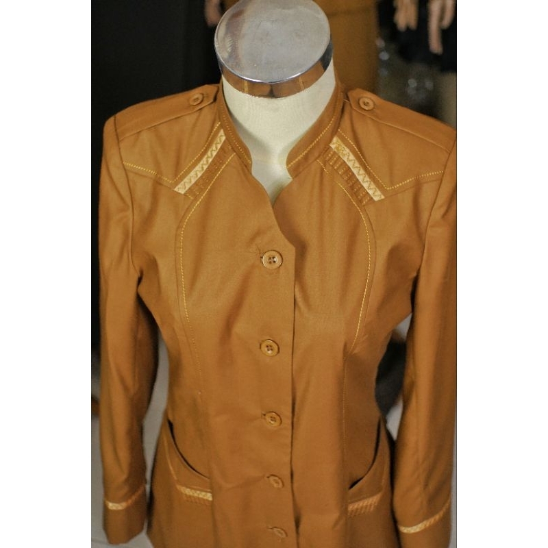 RB [01] A&Y Blazer Baju Seragam PDH Guru / PNS Wanita Warna Khaki Tua & Khaki Muda BAHAN TOYOBO