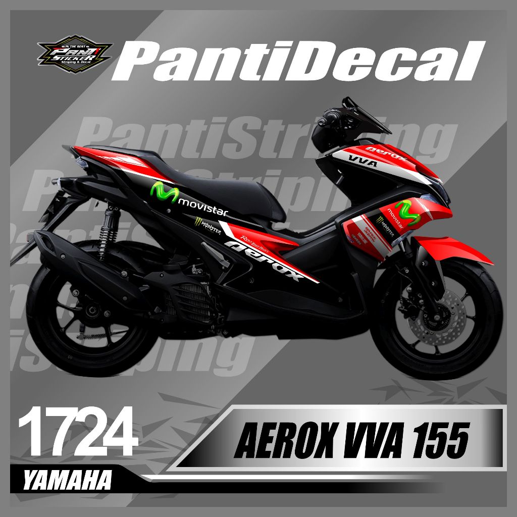 decal stiker aerox vva 155 fullbody stiker motor aerox aksesoris sepeda motor Custom logo movistar d