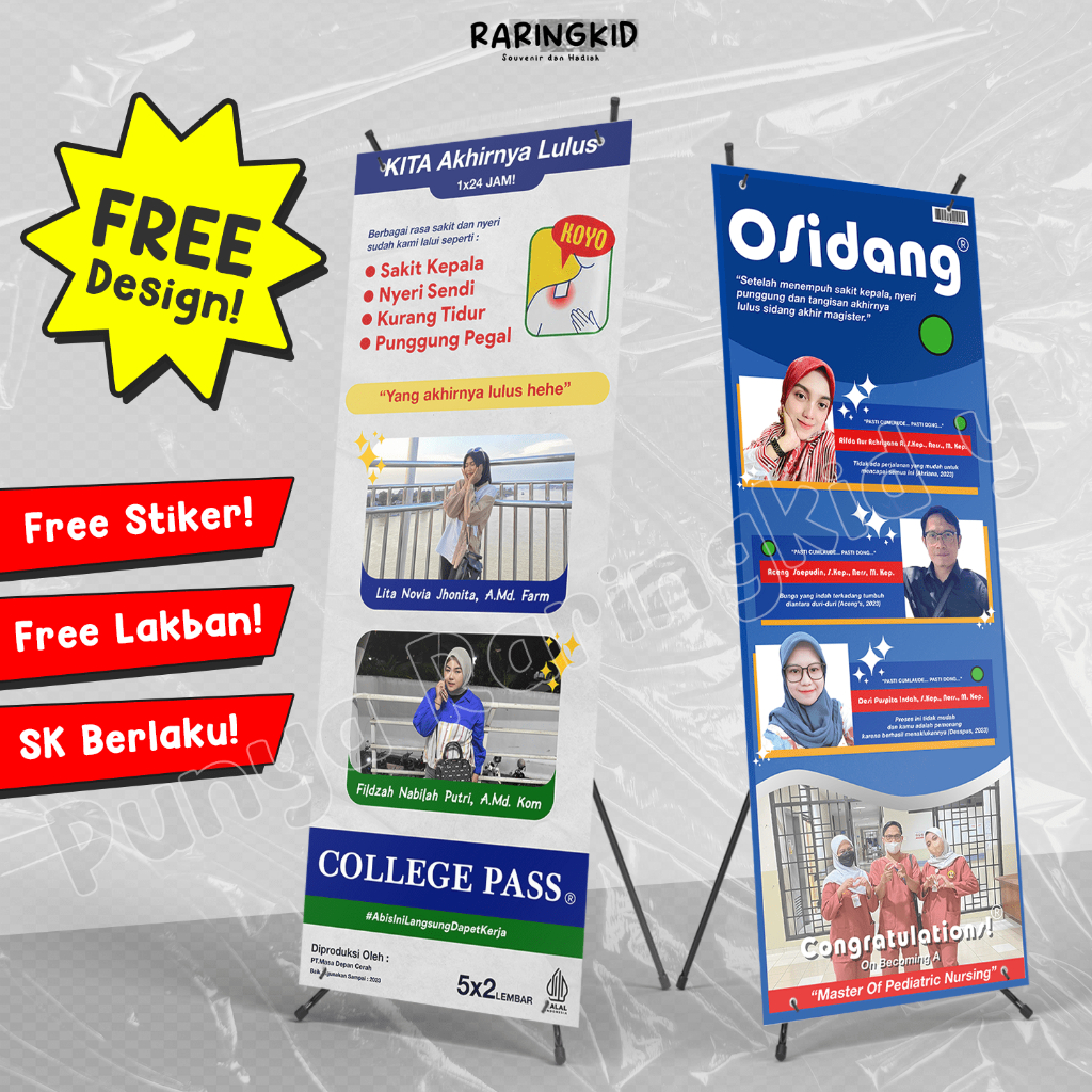 X Banner Wisuda Custom Free Design