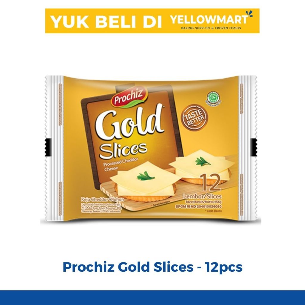 

PROCHIZ - Gold Slices Keju Cheddar Olahan 12lembar 156gr Keju Lembar