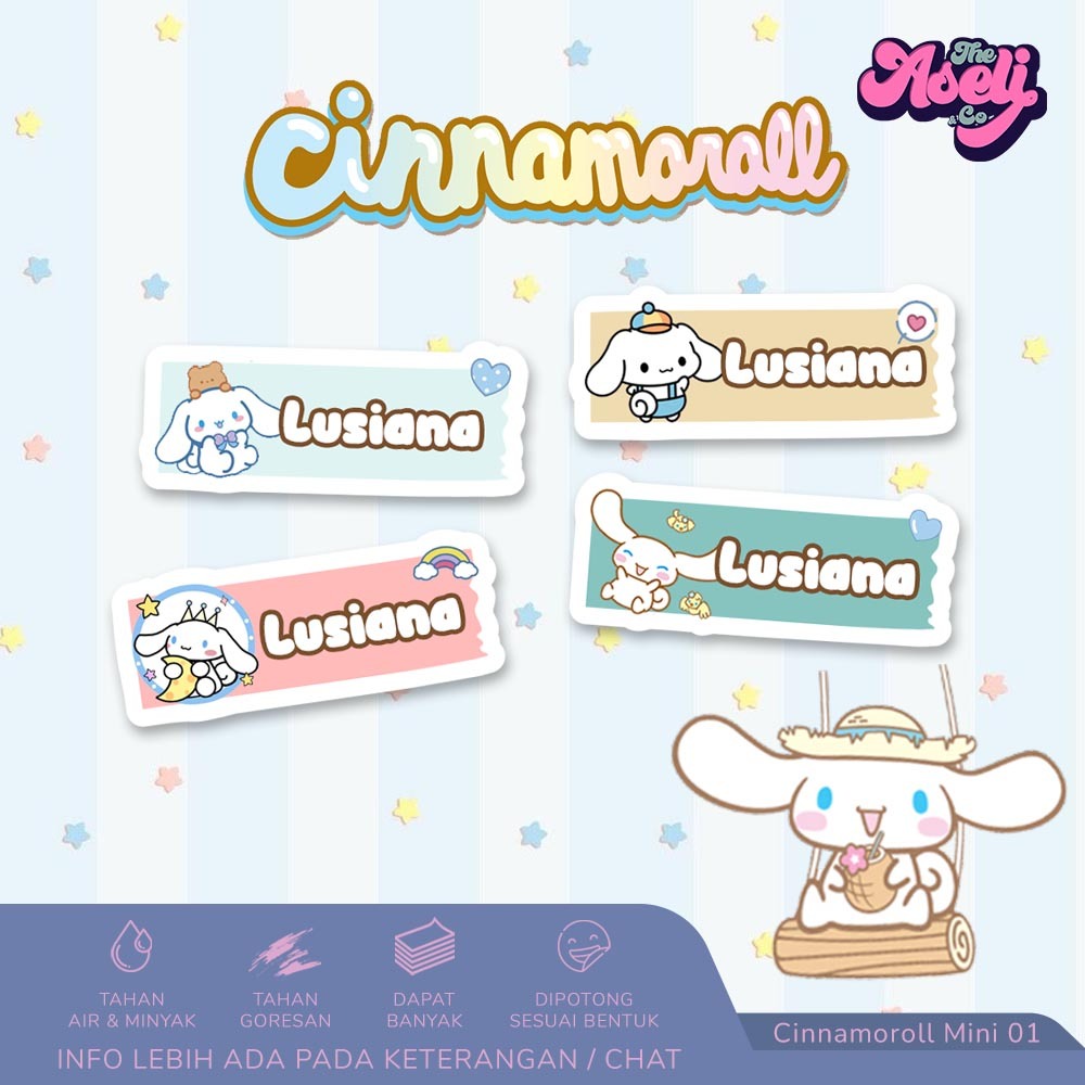 

Stiker nama anak waterproof custom