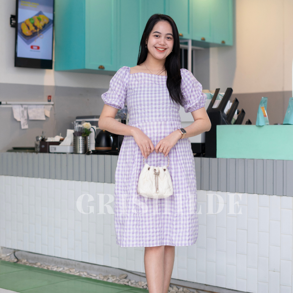 ADIVA Dress Sabrina Korean Style Jumbo Wanita Dres Big Size Gaun Casual A Line Lengan Panjang Oversi