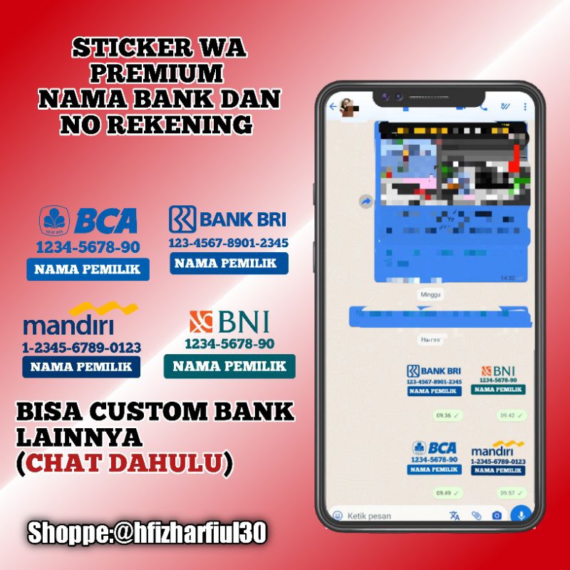 

Stiker WhatsApp Custom Rekening Bank dan E-wallet Premium Desain 3