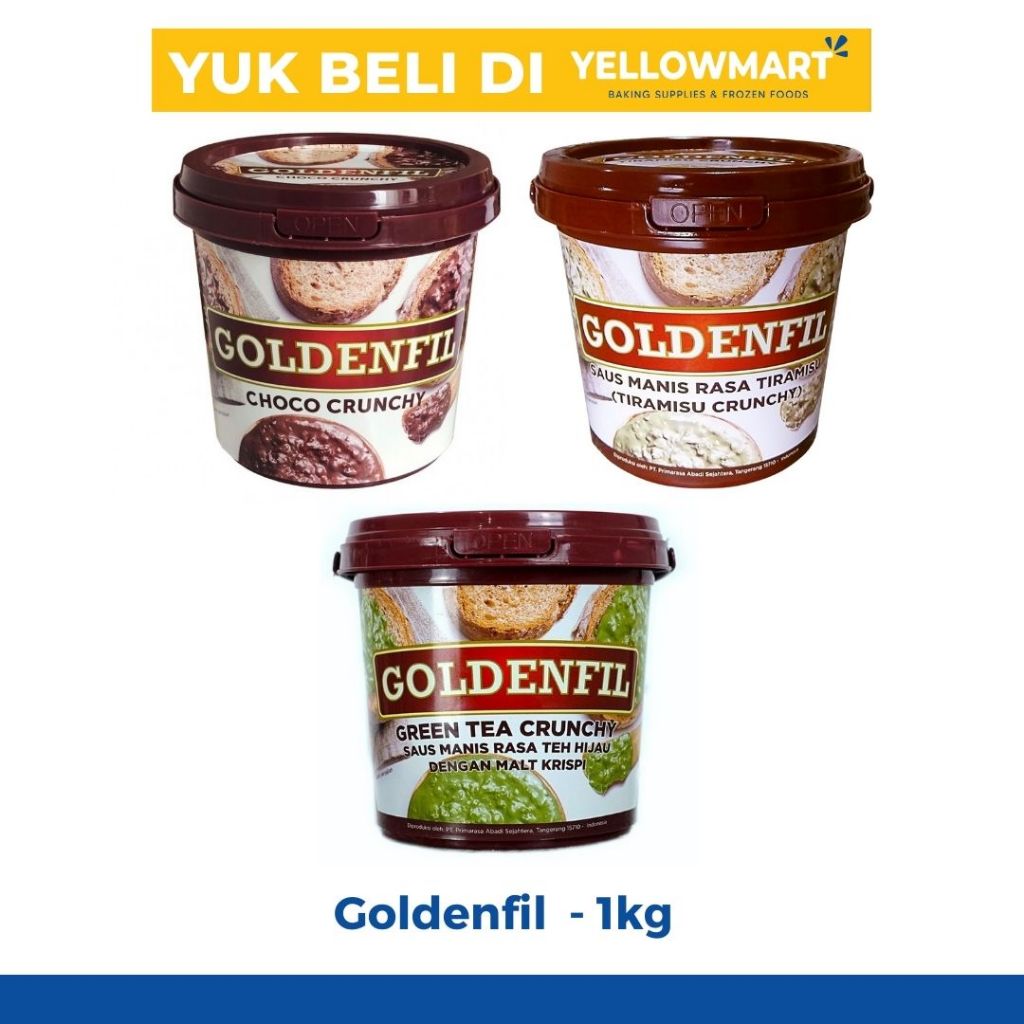 

GOLDENFIL - Saus Manis Dengan Malt Krispy 1kg rasa Chocolate - Greentea - Tiramisu