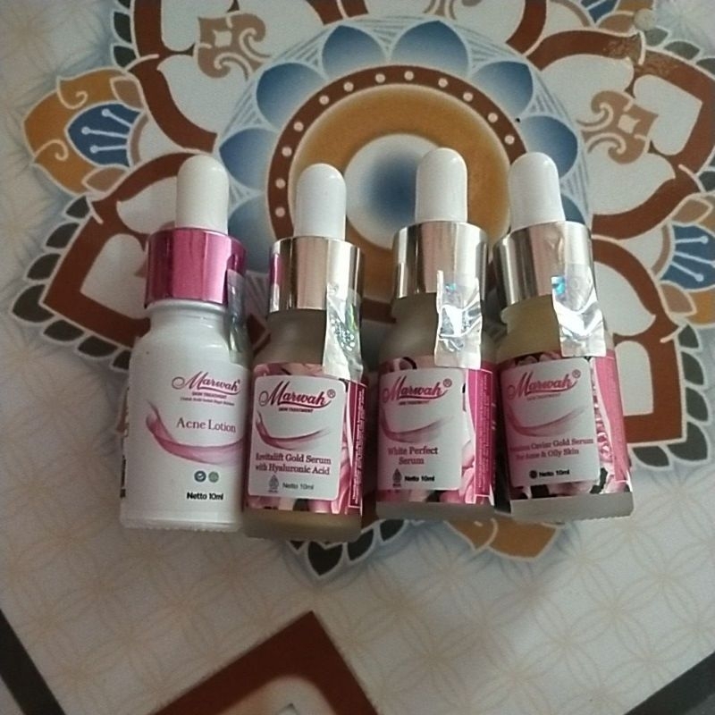 Serum Marwah Paketan Revitalift gold,Acne Lotion,Premium caviar gold, White perfeck,