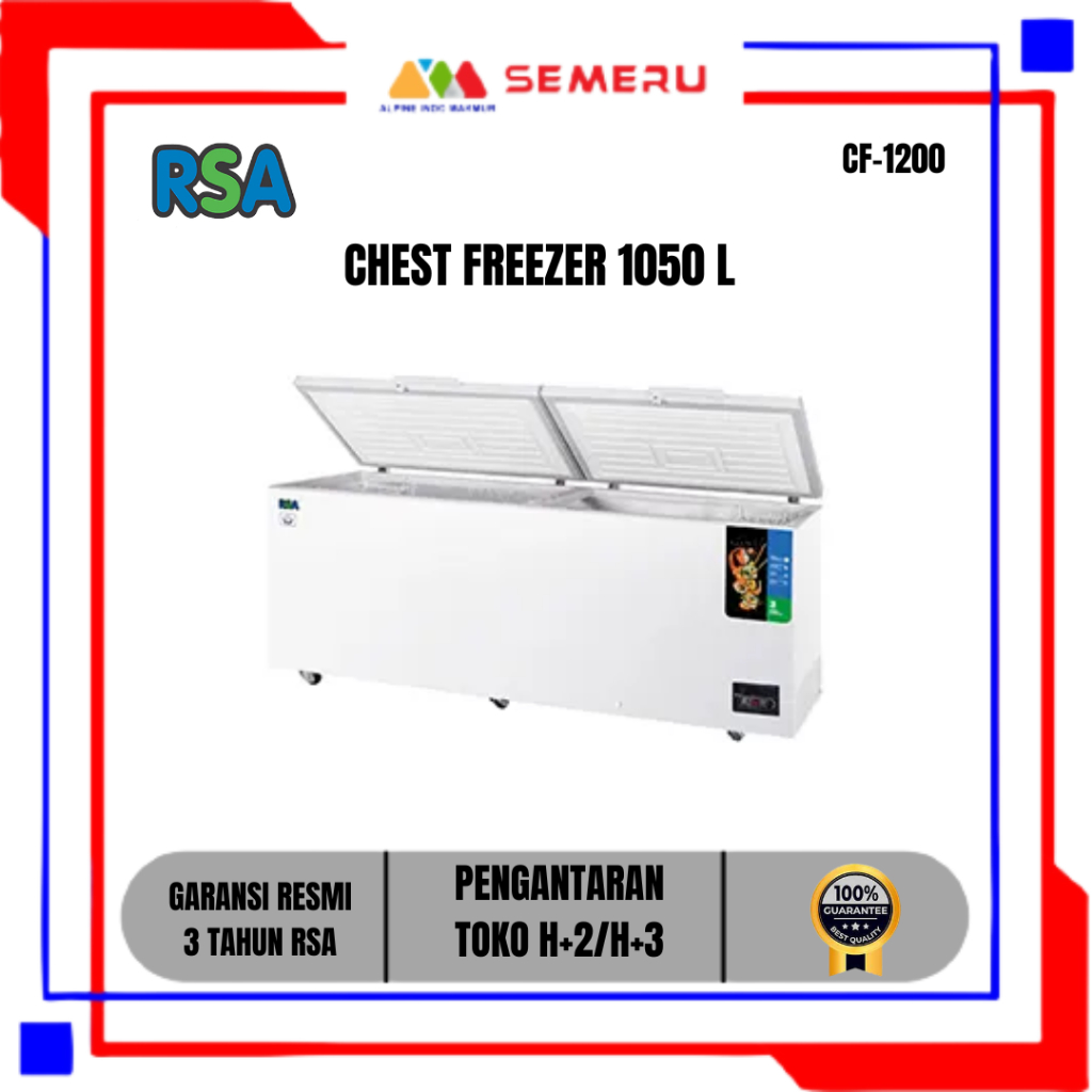 RSA CHEST FREEZER 1050 L CF-1200 FREE PENGANTARAN MAKASSAR