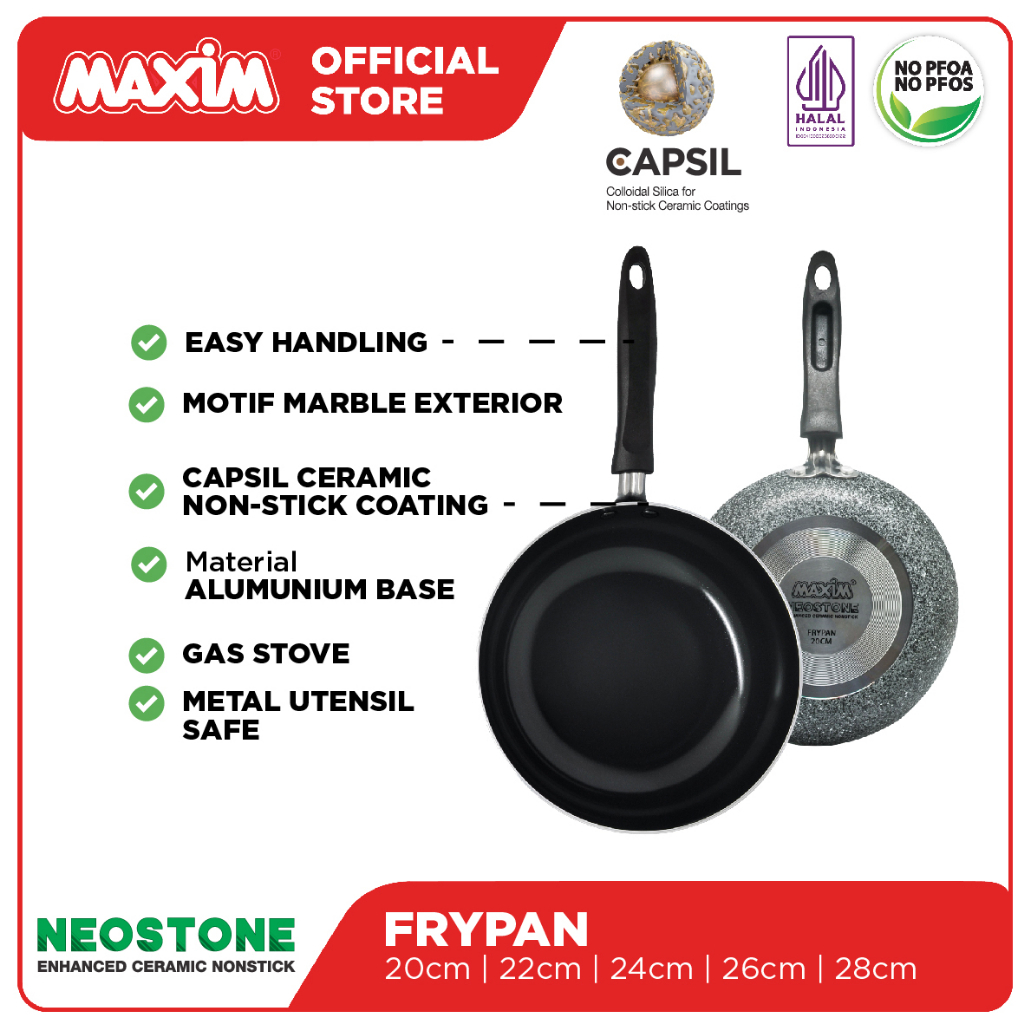 Maxim Neostone Wajan Ceramic Anti Lengket 20cm  Frypan