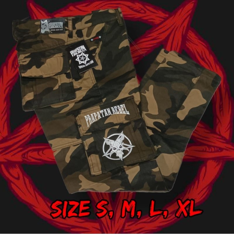 CELANA PANJANG CARGO ARMY COKLAT PRAPATAN REBEL ORIGINAL