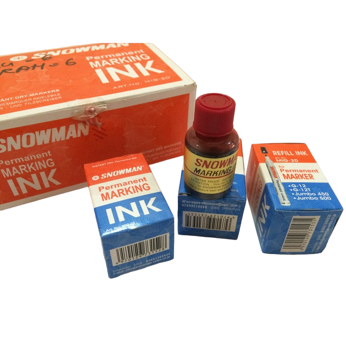 

TINTA PERMANEN SNOWMAN MERAH / ISI ULANG TINTA PERMANENT / REFILL INK SPIDOL SNOWMEN PERMANENT MARKING