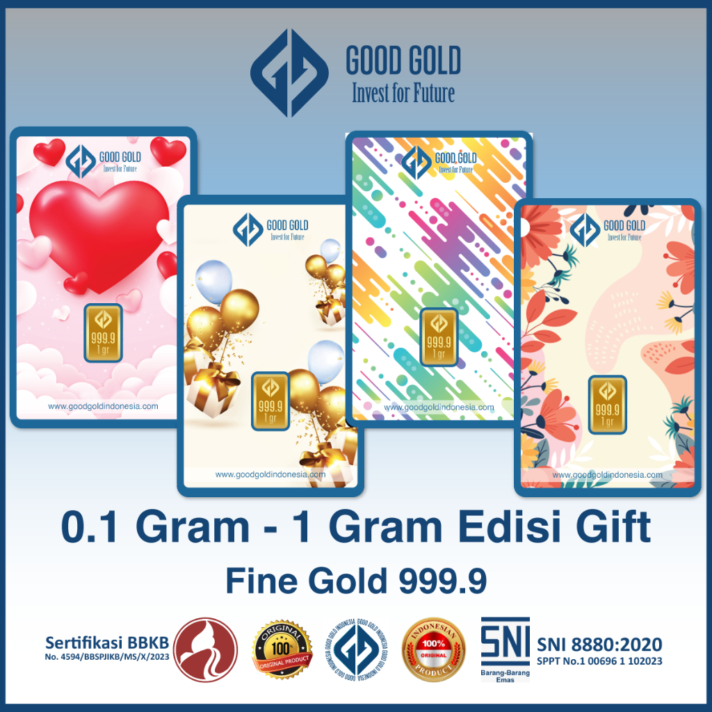 Logam Mulia Good Gold 0.25 Gram edisi Gift/ Emas Batangan Good Gold 0,25gr seri Gift