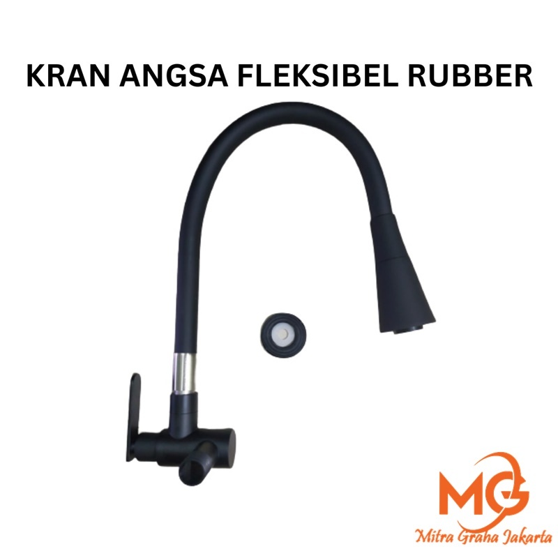 Keran Kran Angsa Dapur Cuci Piring Ukuran 1 Inch Fleksibel BANO Hitam SUS304 Asli Kepala Trompet Tru