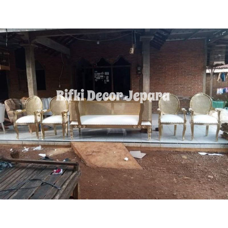 SOFA PELAMINAN - DOYOK BESAN RACOCO , KURAI PELAMINAN DOYOK ROTAN SET BESAN BULAT ROTAN TANGANAN