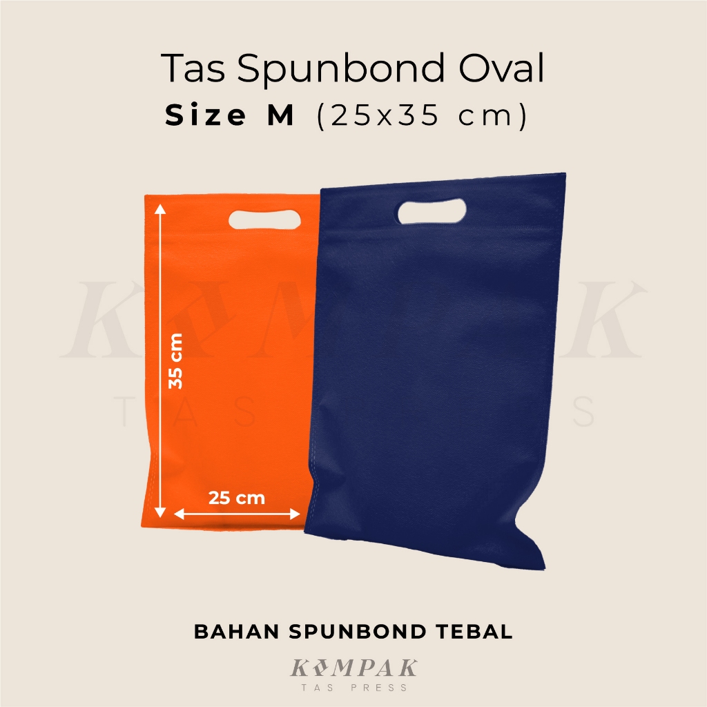

1 KODI/ 20 PCS - Tas Spunbond Press Oval 25x35 cm Kantong Goodie Bag