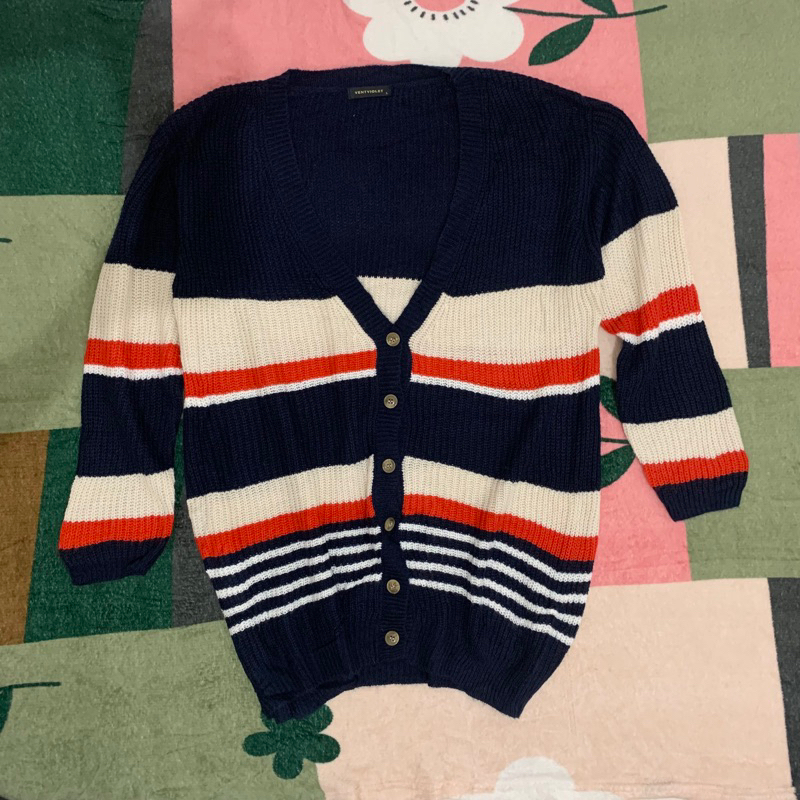 [NEGO TIPIS] PRELOVED sweater / cardigan rajut Oversize brand wanita dongker
