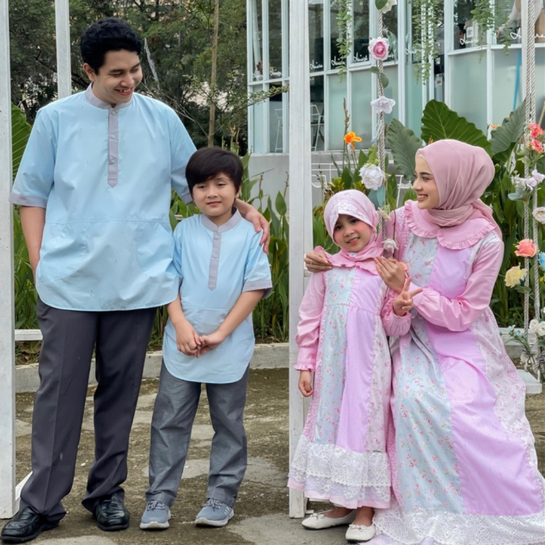 Ophelia Pink Gamis Couple Family Set By Alilac