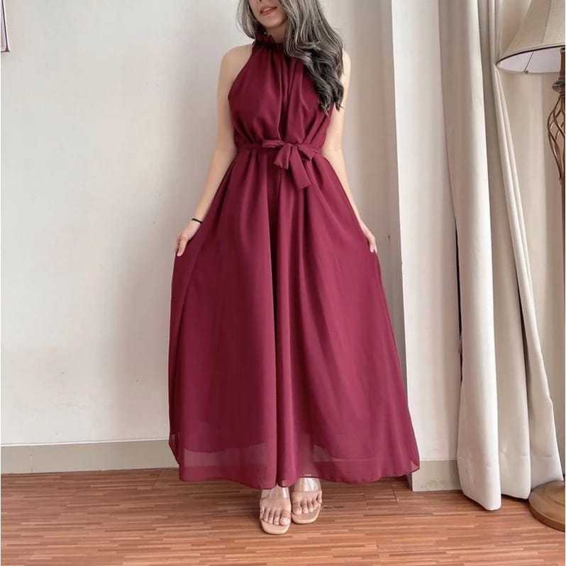 MIRANDA DRESS -Bhn cerutti babydoll-Gaun Pesta - Prewed Bridesmaid Polos Panjang