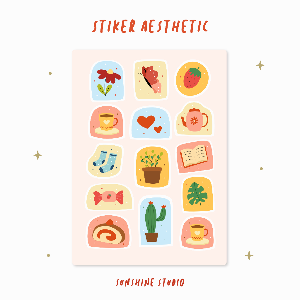 

[Sunshine] Stiker Aesthetic untuk Jurnal | Stiker Muslimah Aesthetic Sticker untuk Scrapbook Diary Jurnal HP Laptop Tumblr Minuman | Waterproof Vinyl Anti Air