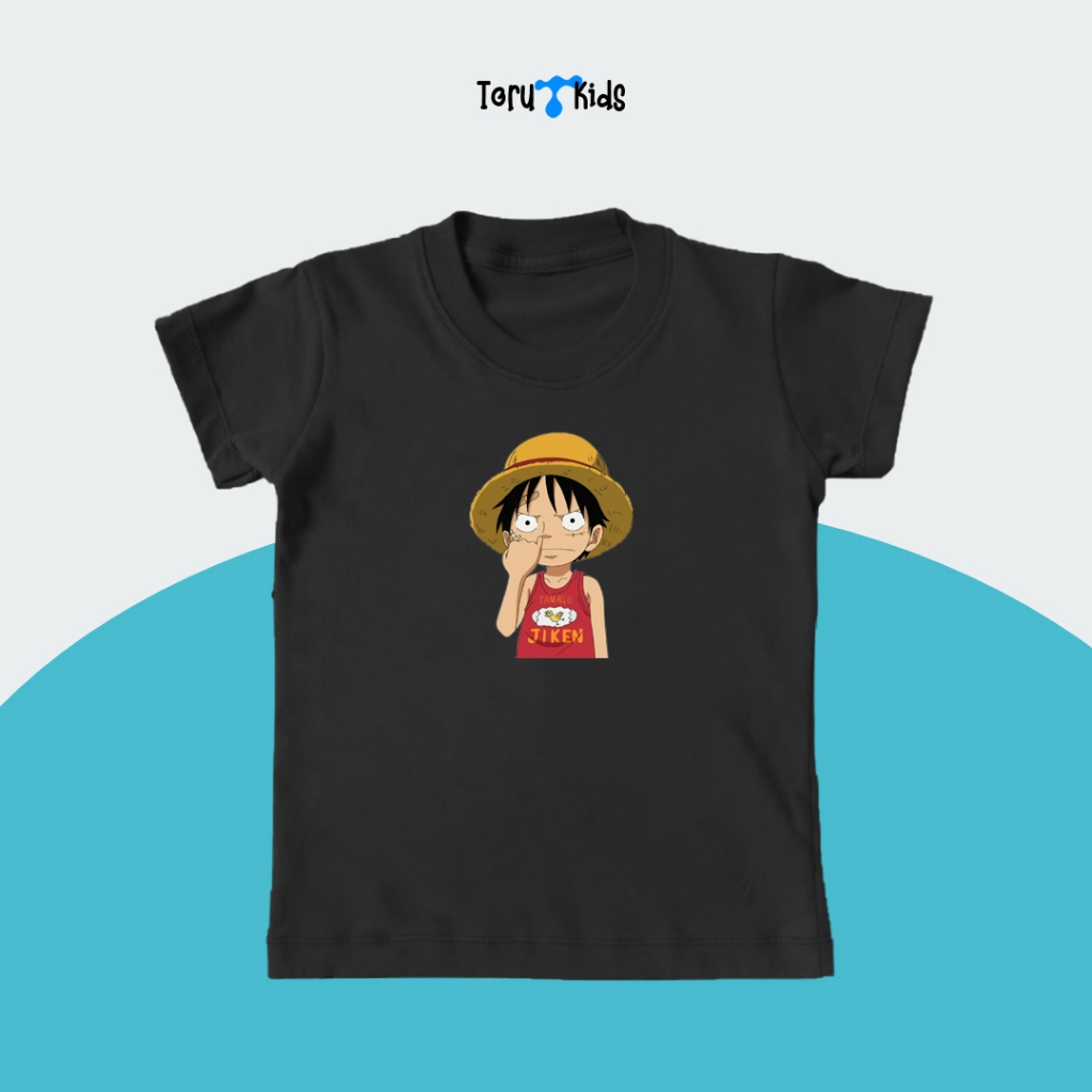 Kaos Anak Anime One Piece Luffy Ngupil 1-6 Tahun Kaos Anak Distro Sablon Depan / Baju Anak Distro / 