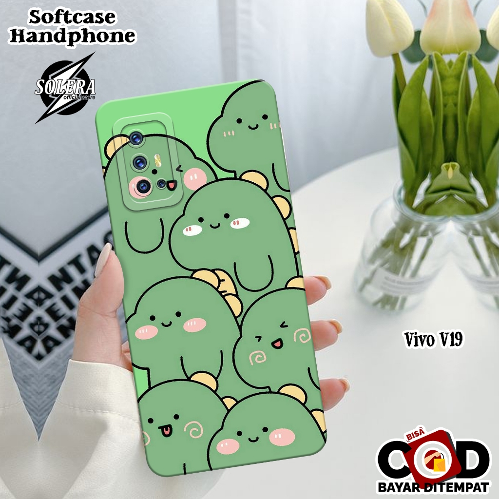Case Vivo V19 Softcase Vivo V19 Terbaru Silikon Pro Camera Fashion Case Kartun Dino Cute Cover Hp Ke