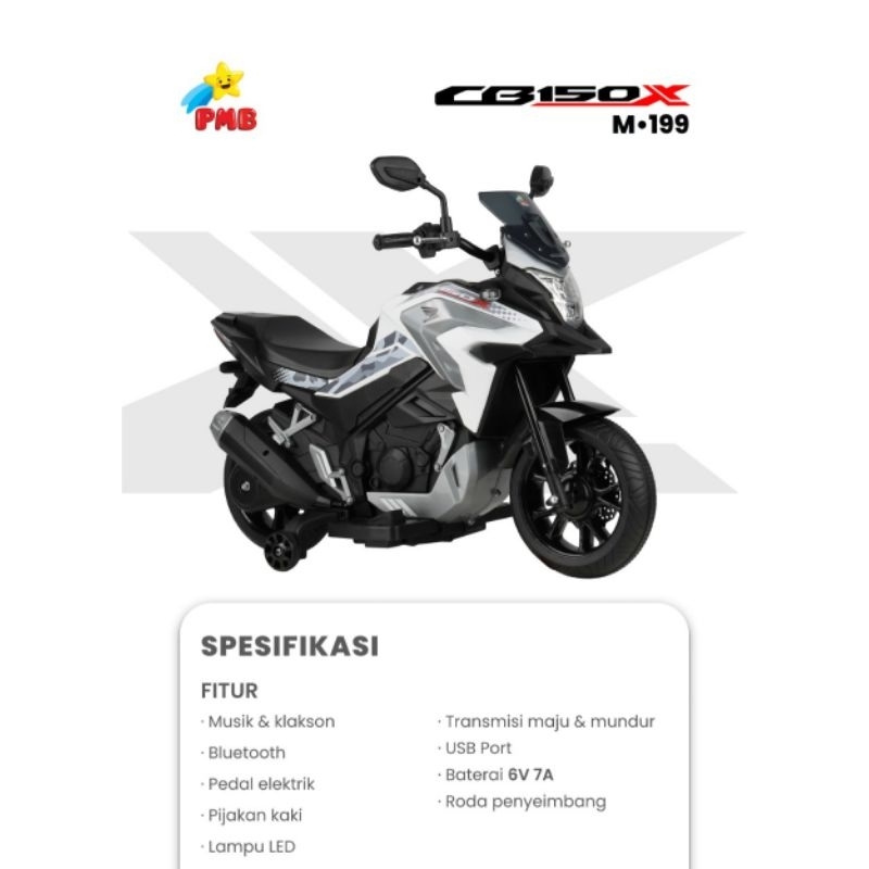 Motor Aki PMB M199 M-199 M 199 HONDA CB 150X mainan anak motor balap aki anak