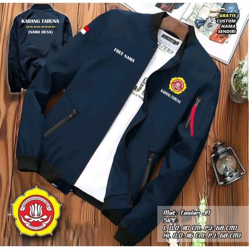 JAKET KARANG TARUNA || JAKET BOMBER PARASUT KARANG TARUNA || JAKET BOLAK BALIK