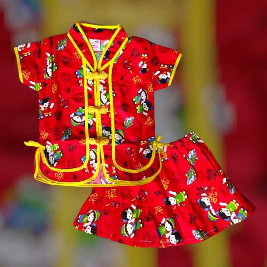 BAJU CINA ANAK CHEONGSAM PEREMPUAN ROK