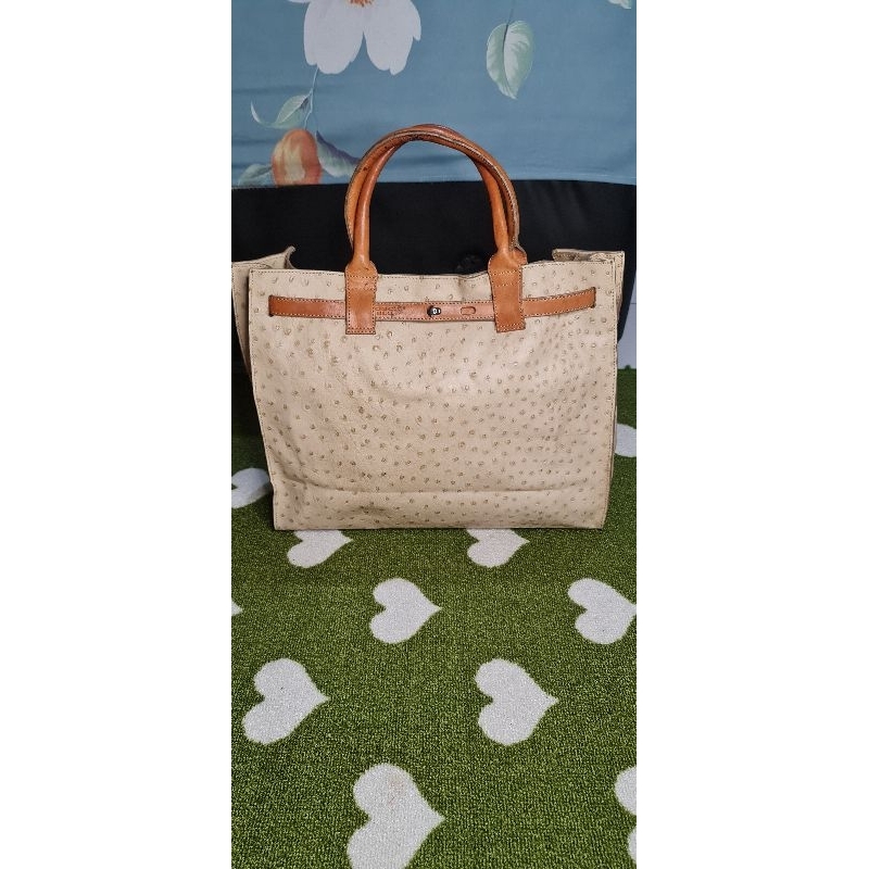 tas preloved second bag tote bag motif kulbur brand tosca blu