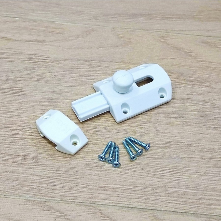 Grendel PVC Pintu Kamar Mandi Selot Kunci Sentekan Toilet Plastik