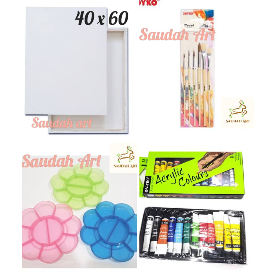 

Super Promo Paket Kanvas Lukis (kanvas 40x60,kuas,palet,cat akrilik)