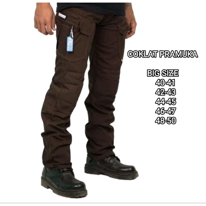 BIG SIZE CELANA TACTICAL PANJANG COKLAT PRAMUKA OUTDOOR TERMURAH