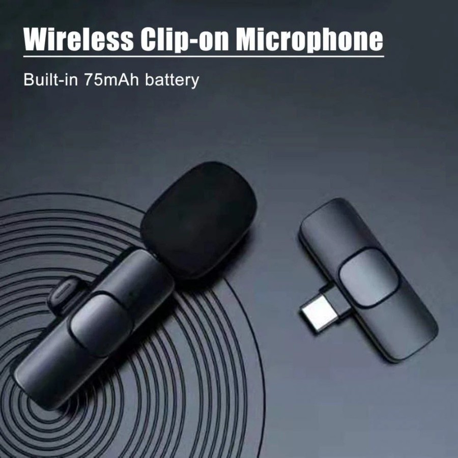 Microphone Wireless Mic clip on Live Mini Portable for iPhone Android