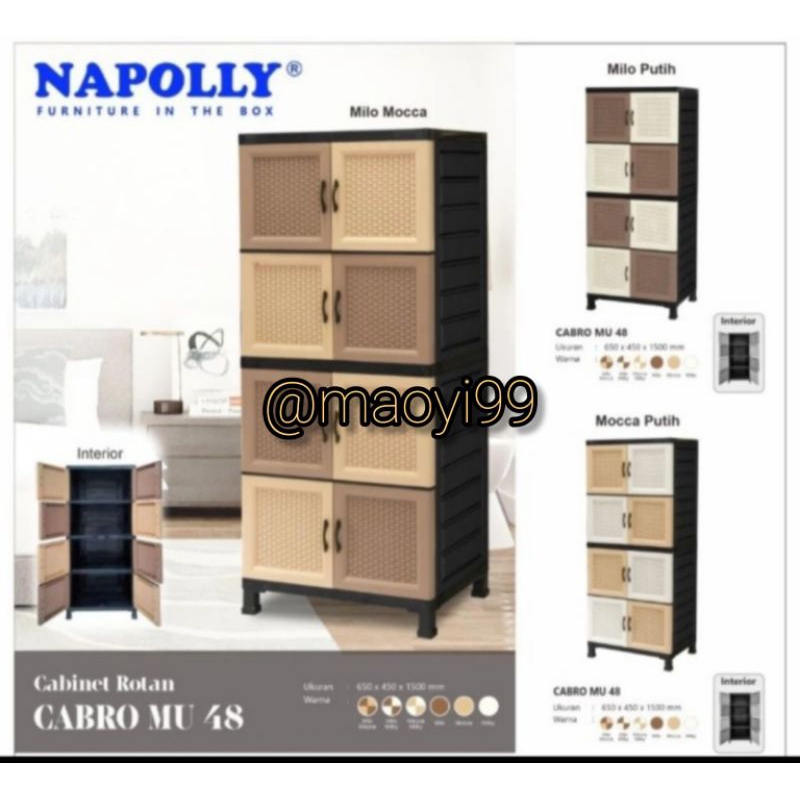 Lemari Plastik Napolly 4 Susun 8 Pintu Cabro MU 48