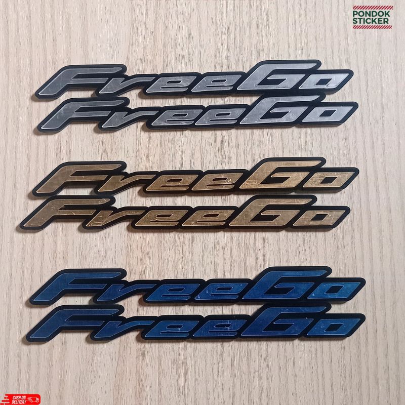 Emblem timbul akrilik tulisan Yamaha FreeGo sepasang