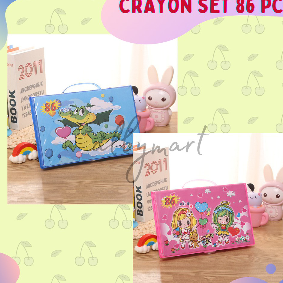 

Best Terlaris Colouring Set 86 pcs Pensil Warna Crayon set Stationary Kado anak
