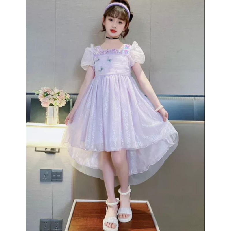 GAUN MEWAH KUPU 120(Lilac) 140(biru,peach)