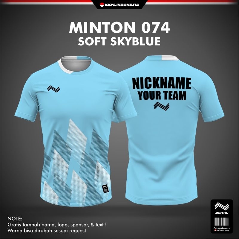 [ ANAK & DEWASA ] BAJU MINTON 074 SOFT SKYBLUE KAOS BADMINTON VOLLY GOWES IMPORT PINGPONG JERSEY ORI