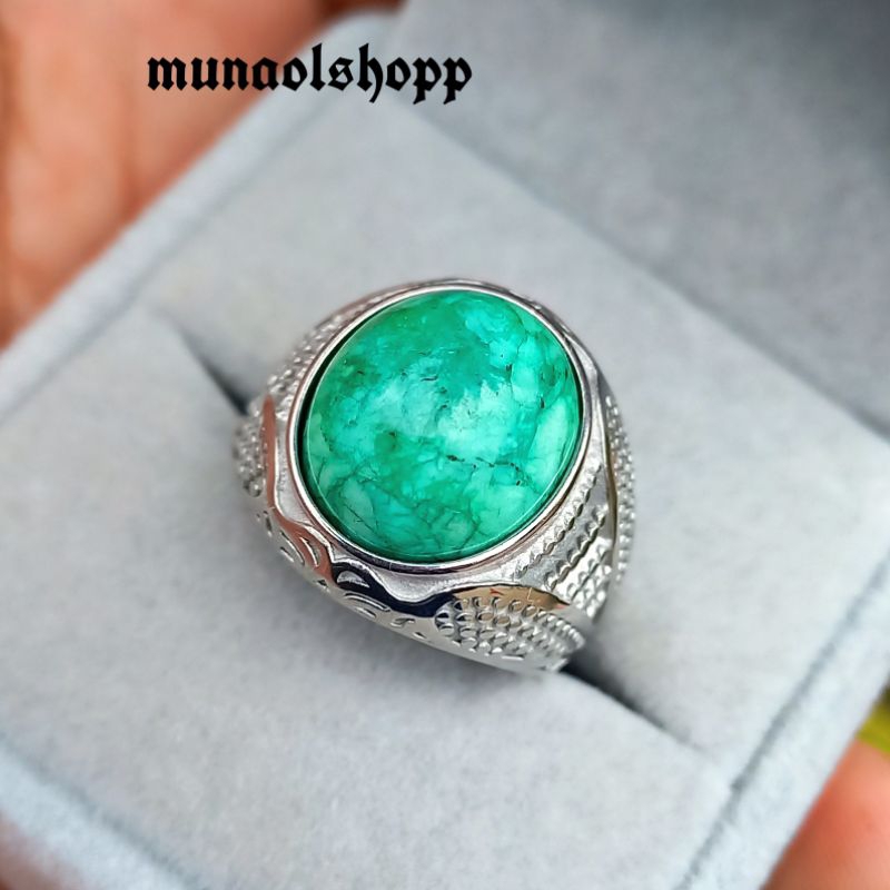 CINCIN BATU GIOK HIJAU ORIGINAL STONE