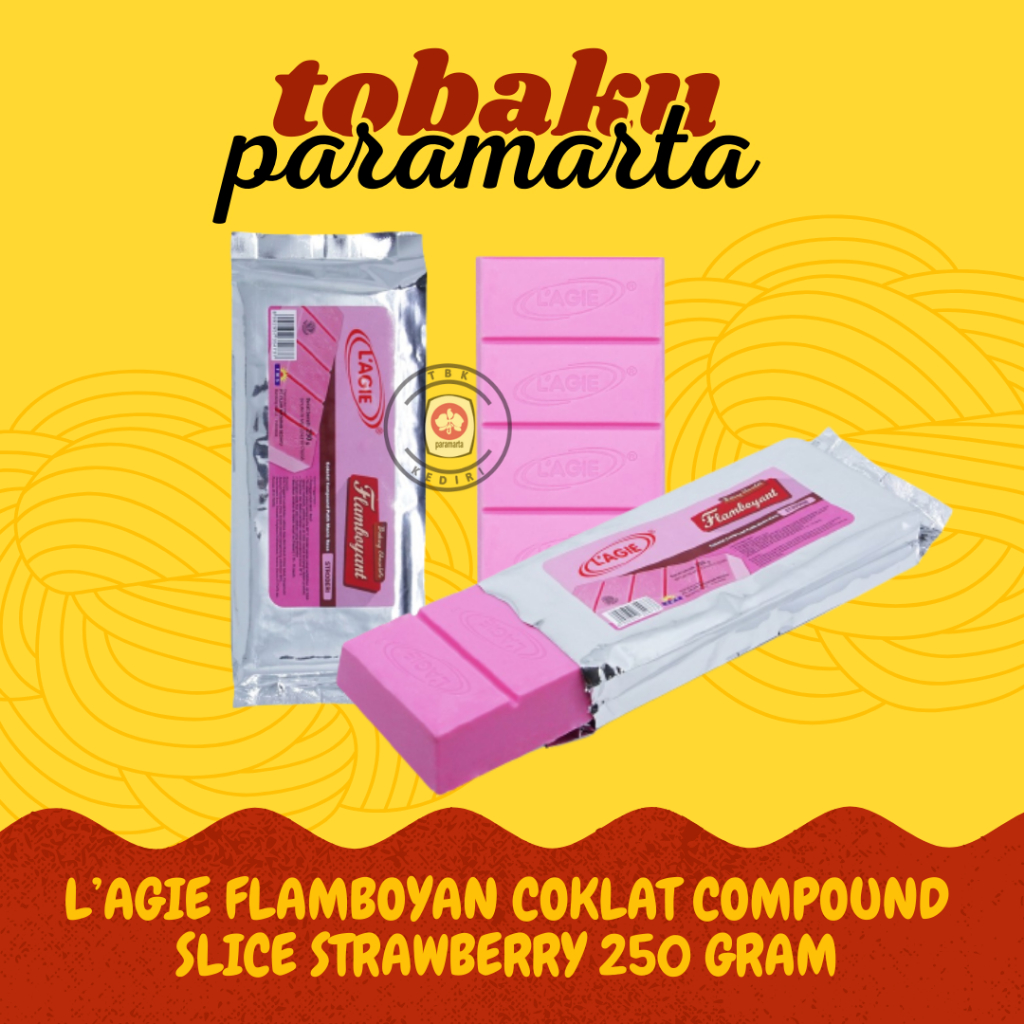 

COKLAN COMPOUND SLICE L'AGIE FLAMBOYAN STRAWBERRY 250 GRAM / COKLAT COMPOUND STRAWBERRY