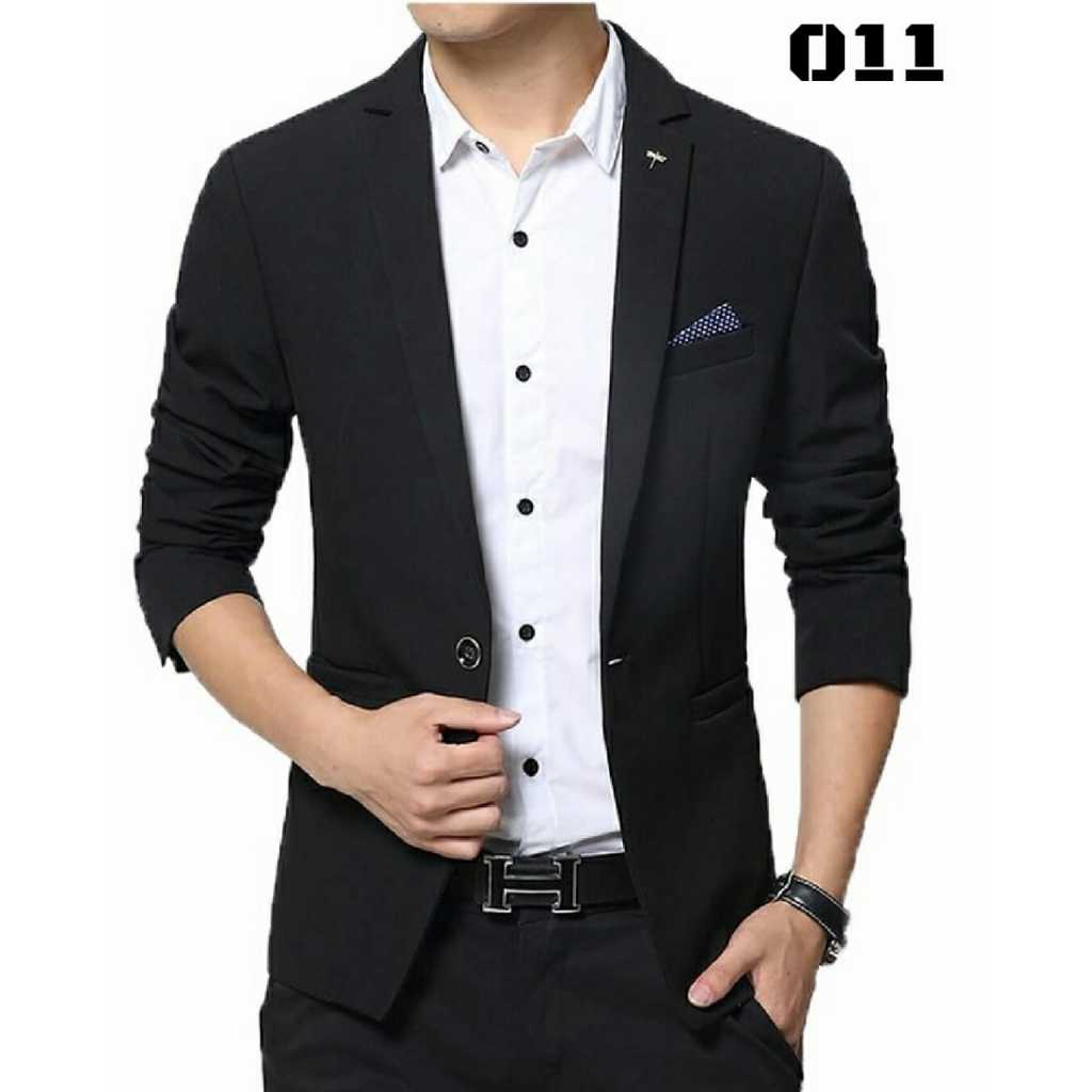 Jas Blazer Pria atau Laki-laki Casual Anak Muda Tua Dewasa Premium Formal Drill dan High Twiss S M L