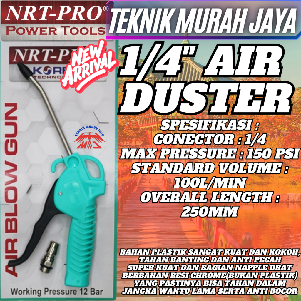 NRT-PRO Air Blow Duster Gun Pistol Angin Semprot Debu Udara Kompresor Aluminium DG10 RYU TEKIRO